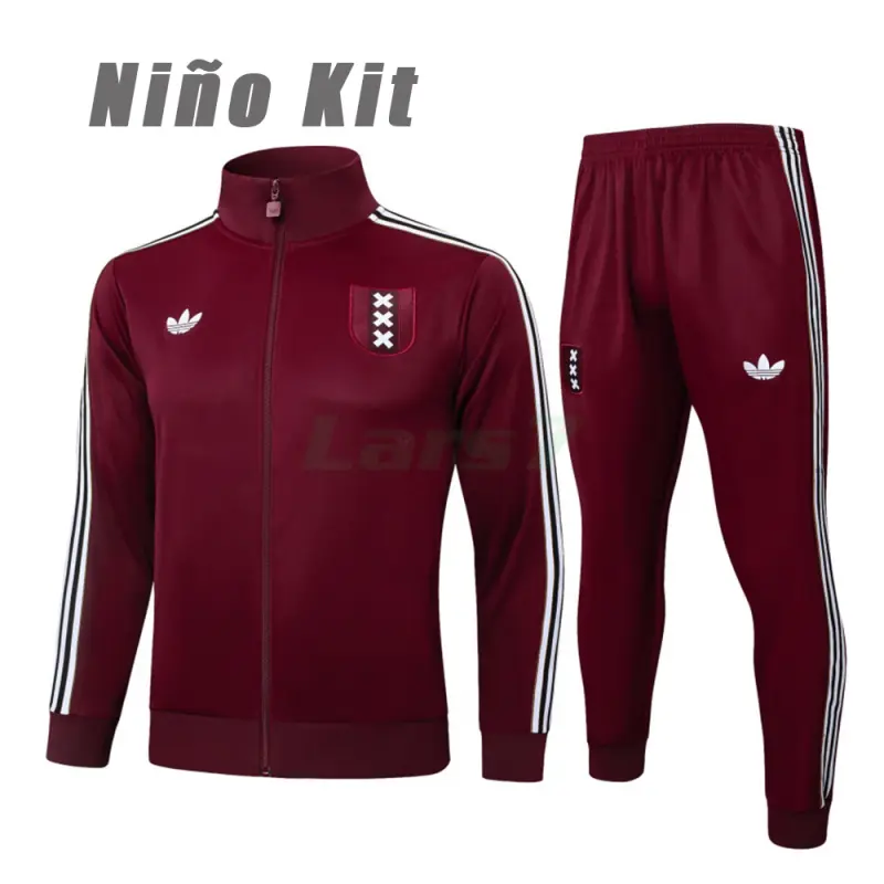 Chandal Ajax 2025/2026 Niño Retro Rojo Oscuro