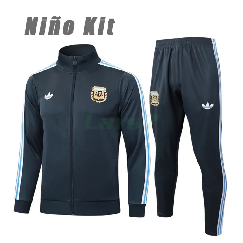 Chandal Argentina 2025/2026 Niño Retro Gris Oscuro