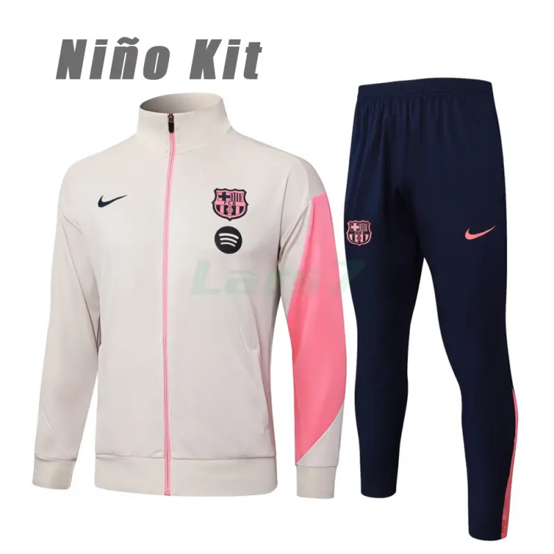 Chandal Barcelona 2025/2026 Niño Blanco Roto/Rosa