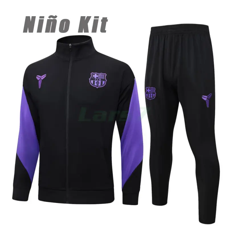 Chandal Barcelona 2025/2026 Niño Negro/Morado
