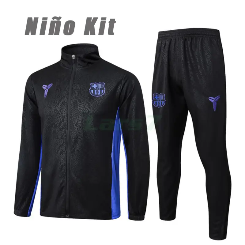 Chandal Barcelona 2025/2026 Niño Negro/Morado con Estampado
