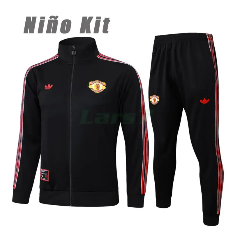 Chandal Manchester United 2025/2026 Niño Retro Negro