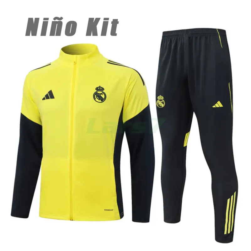 Chandal Real Madrid 2025/2026 Niño Amarillo/Negro