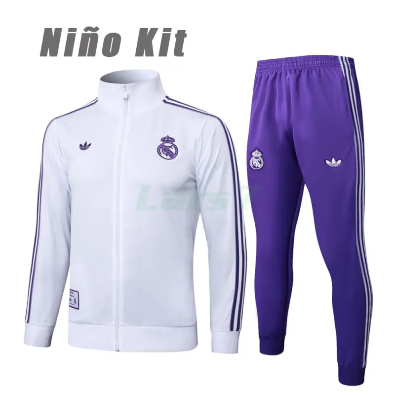Chandal Real Madrid 2025/2026 Niño Retro Blanco/Morado