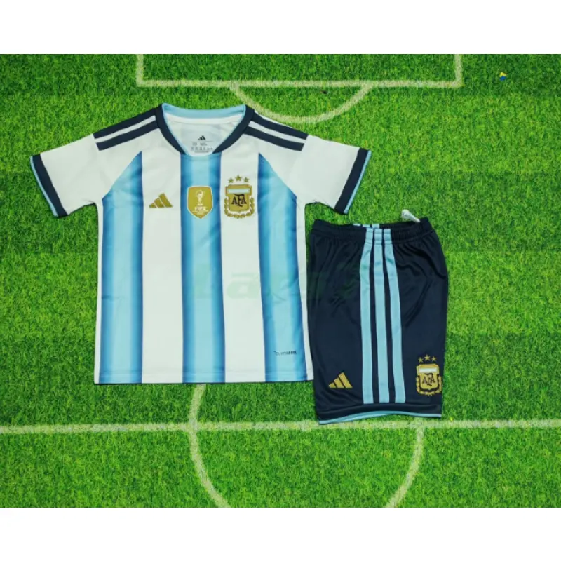Camiseta Argentina 1ª Equipación 2026 Azul/Blanco Niño Kit con FIFA2022