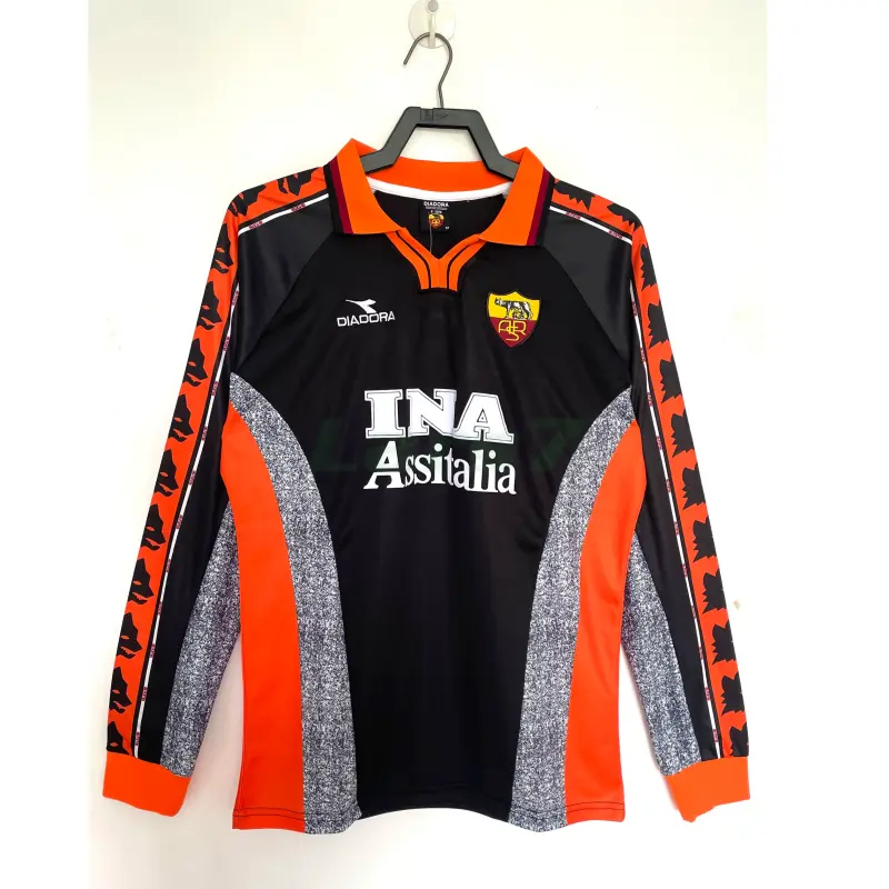 Camiseta AS Roma 3ª Equipación Retro 1998/99 ML Negro/Naranja/Gris