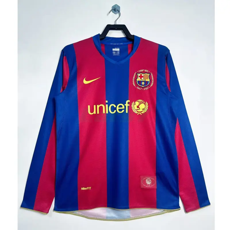 Camiseta Barcelona 1ª Equipación Retro 2007/08 ML Rojo/Azul