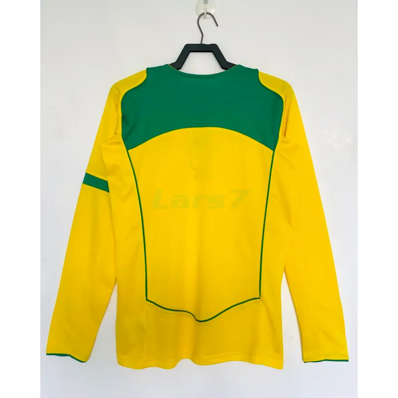 Camiseta Brasil 1ª Equipación Retro 2004 ML Amarillo