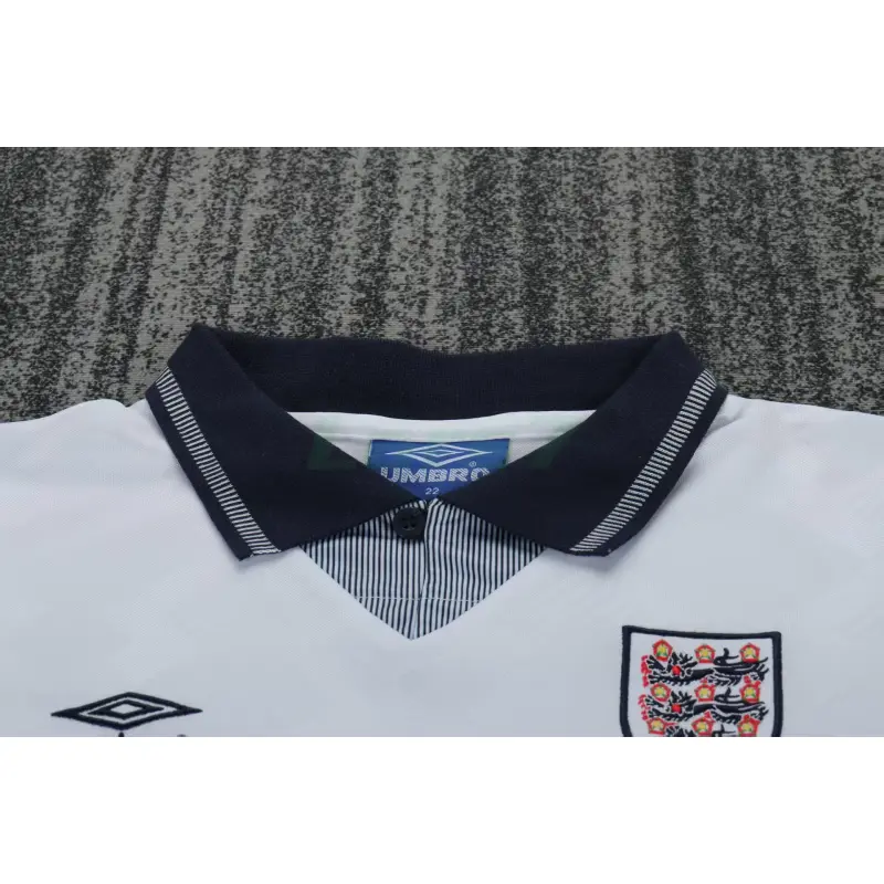 Camiseta Inglaterra 1ª Equipación Retro 1990 Blanco Niño Kit