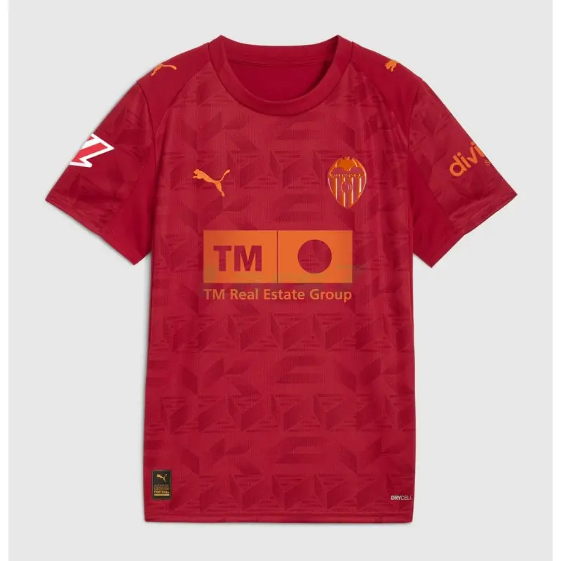 Camiseta Valencia 2ª Equipación 2025/2026 Rojo con Parche La Liga