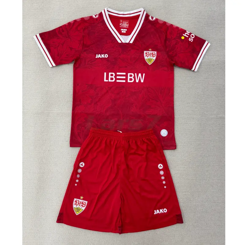 Camiseta VfB Stuttgart 2ª Equipación 2025/2026 Rojo Niño Kit