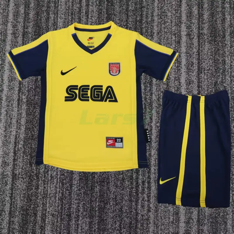Camiseta Arsenal 2ª Equipación Retro 2000/01 Amarillo/Negro Niño Kit