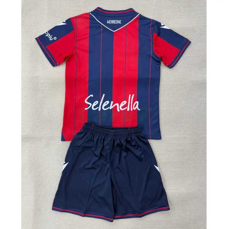 Camiseta Bologna 1ª Equipación 2025/2026 Rojo/Azul Niño Kit