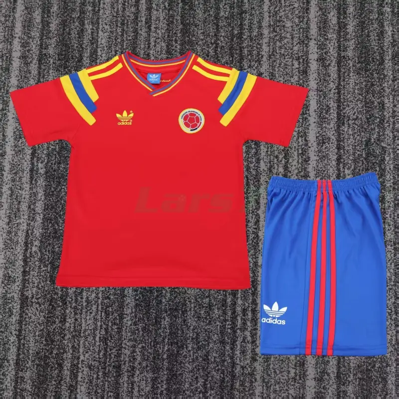 Camiseta Colombia 2ª Equipación Retro 1990 Rojo Niño Kit
