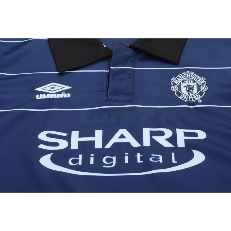 Camiseta Manchester United 2ª Equipación Retro 1999/00 Azul Oscuro Niño Kit