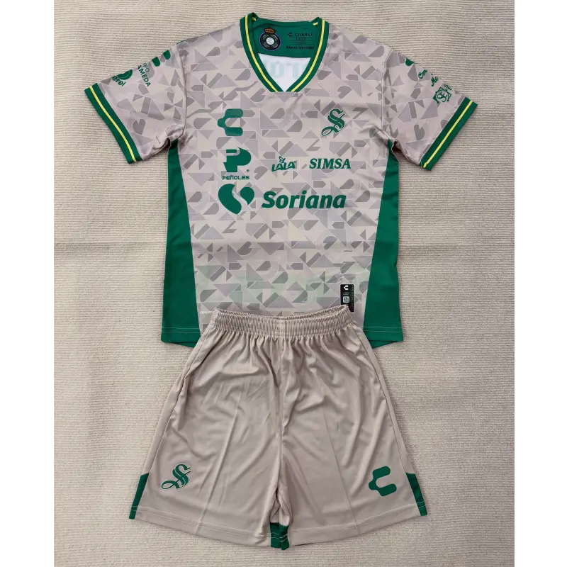 Camiseta Santos Laguna 2ª Equipación 2025/2026 Blanco/Verde Niño Kit