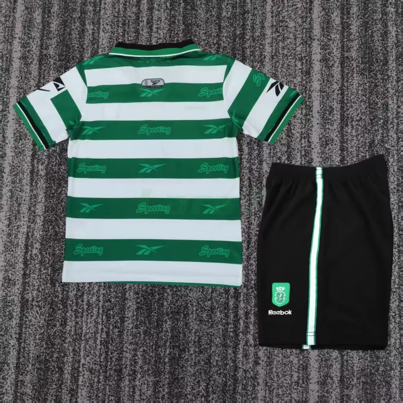 Camiseta Sporting Lisboa 1ª Equipación Retro 1999/00 Verde/Blanco Niño Kit