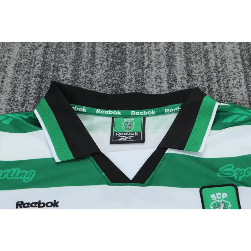 Camiseta Sporting Lisboa 1ª Equipación Retro 1999/00 Verde/Blanco Niño Kit