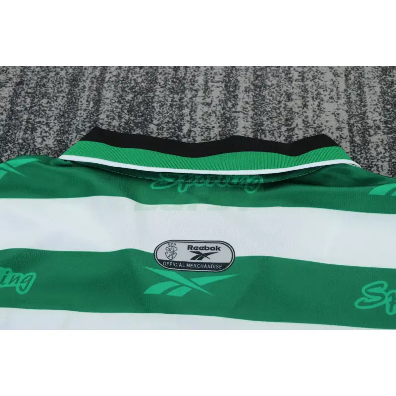 Camiseta Sporting Lisboa 1ª Equipación Retro 1999/00 Verde/Blanco Niño Kit