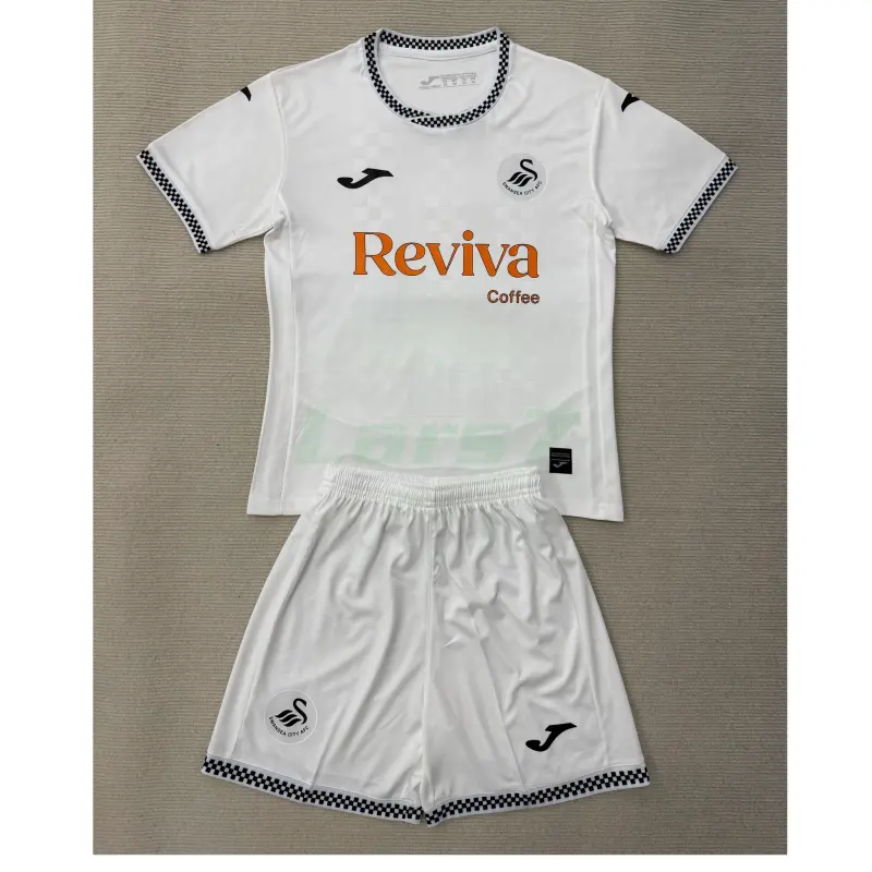 Camiseta Swansea City 1ª Equipación 2025/2026 Blanco Niño Kit
