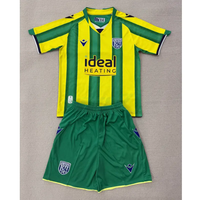 Camiseta West Bromwich Albion 2ª Equipación 2025/2026 Verde/Amarillo Niño Kit
