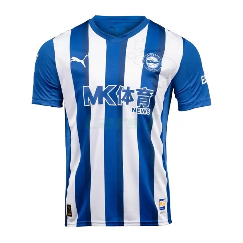 Camiseta Alavés 1ª Equipación 2025/2026 Azul/Blanco con Parche La Liga