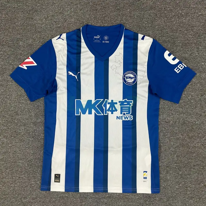 Camiseta Alavés 1ª Equipación 2025/2026 Azul/Blanco con Parche La Liga