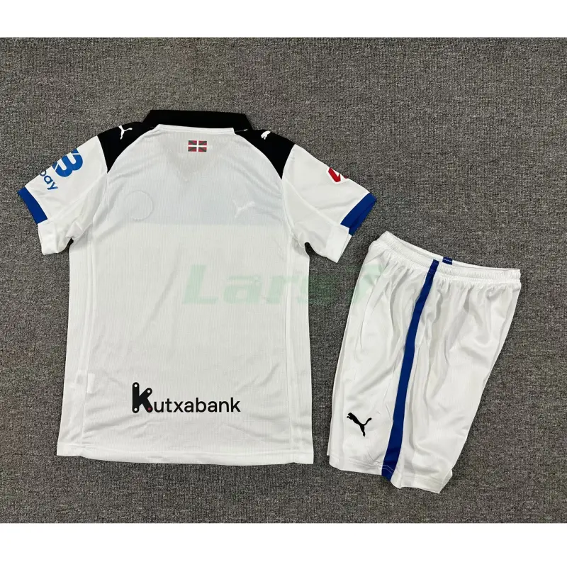 Camiseta Alavés 2ª Equipación 2025/2026 Blanco/Azul Niño Kit con Parche La Liga