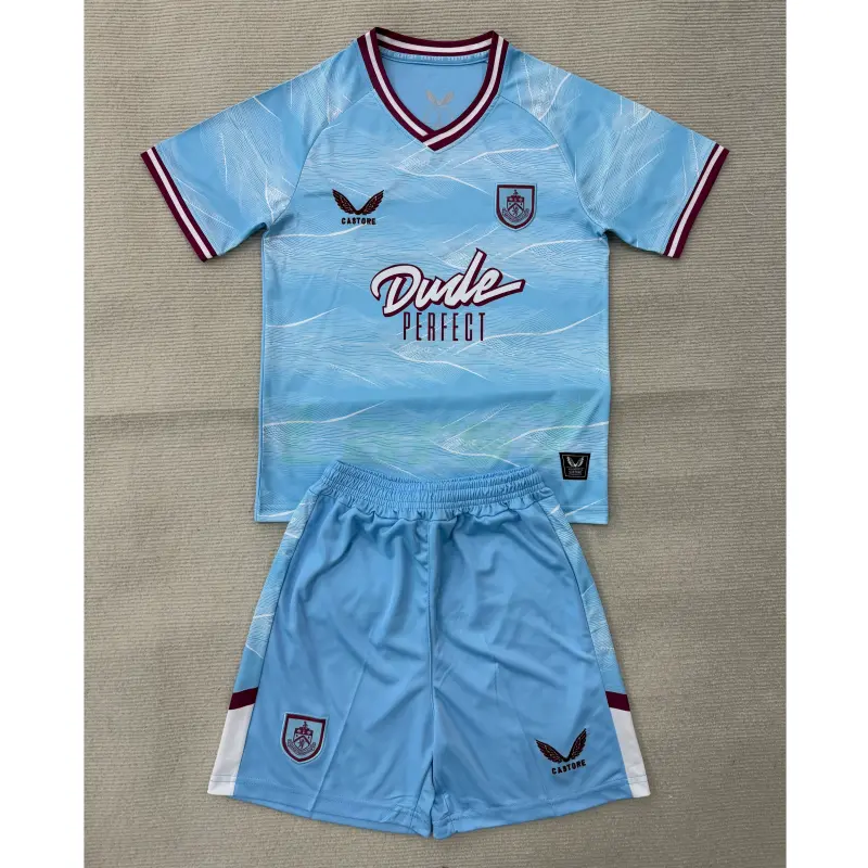 Camiseta Burnley FC 2ª Equipación 2025/2026 Azul Claro Niño Kit