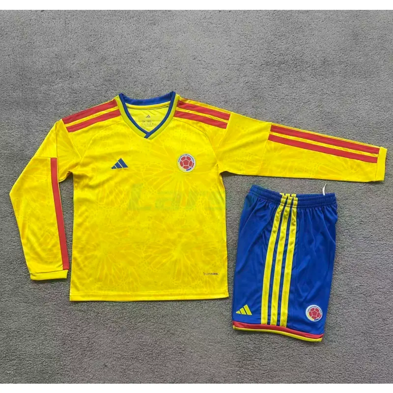 Camiseta Colombia 1ª Equipación Mundial 2026 ML Amarillo Niño Kit