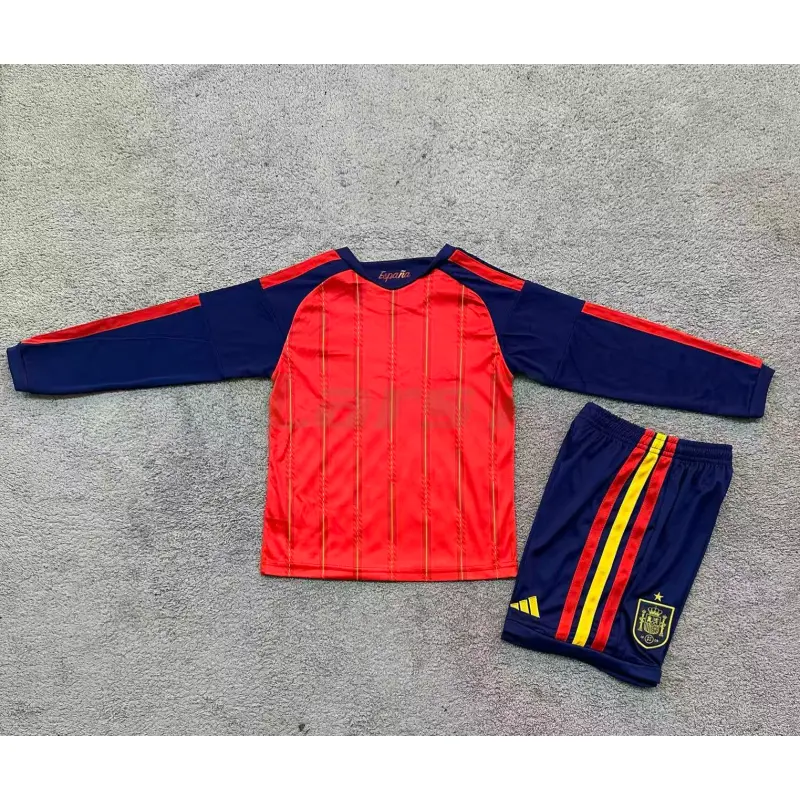 Camiseta España 1ª Equipación Mundial 2026 ML Rojo/Azul Niño Kit