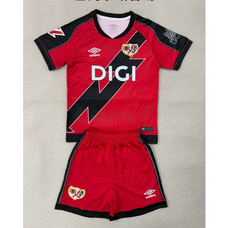 Camiseta Rayo Vallecano 2ª Equipación 2025/2026 Rojo/Negro con Parche La Liga
