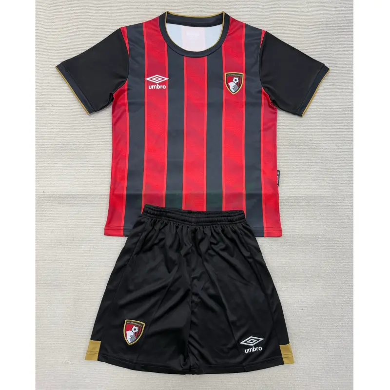 Camiseta AFC Bournemouth 1ª Equipación 2025/2026 Rojo/Negro Niño Kit