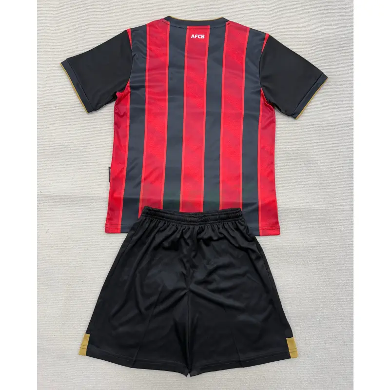 Camiseta AFC Bournemouth 1ª Equipación 2025/2026 Rojo/Negro Niño Kit