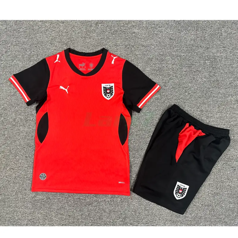 Camiseta Austria 1ª Equipación Mundial 2026 Rojo Niño Kit