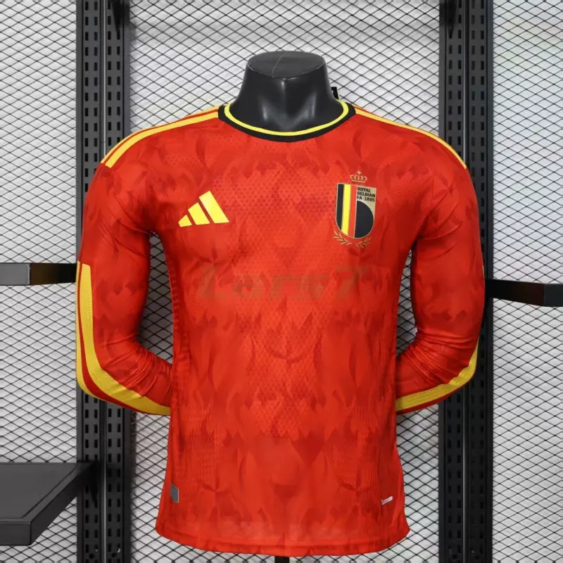 Camiseta Bélgica 1ª Equipación Mundial 2026 ML Rojo (EDICIÓN JUGADOR)