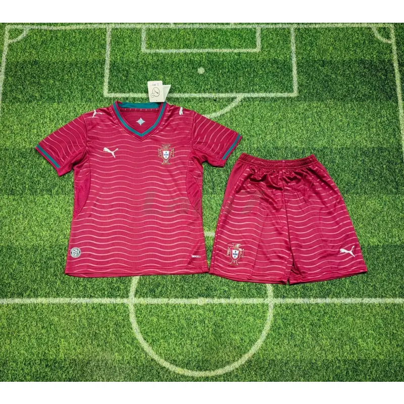 Camiseta Portugal 1ª Equipación Mundial 2026 Rojo Niño Kit