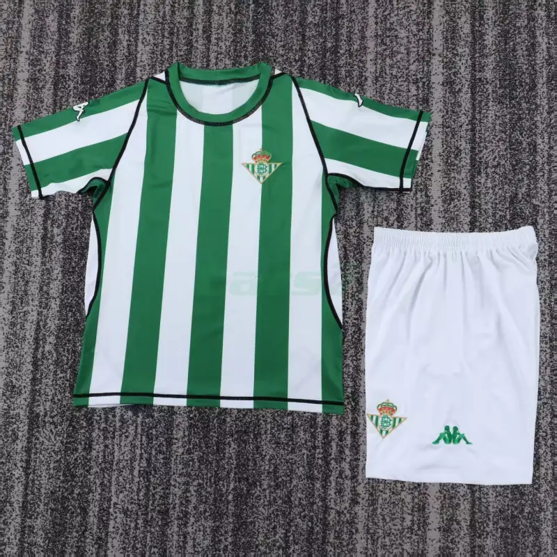 Camiseta Real Betis 1ª Equipación Retro 2003/04 Verde/Blanco Niño Kit