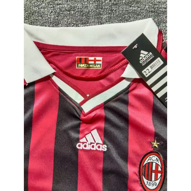 Camiseta AC Milan 1ª Equipación Retro 2009/10 ML Rojo/Negro Niño Kit