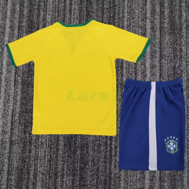 Camiseta Brasil 1ª Equipación Retro 2014 Amarillo Niño Kit