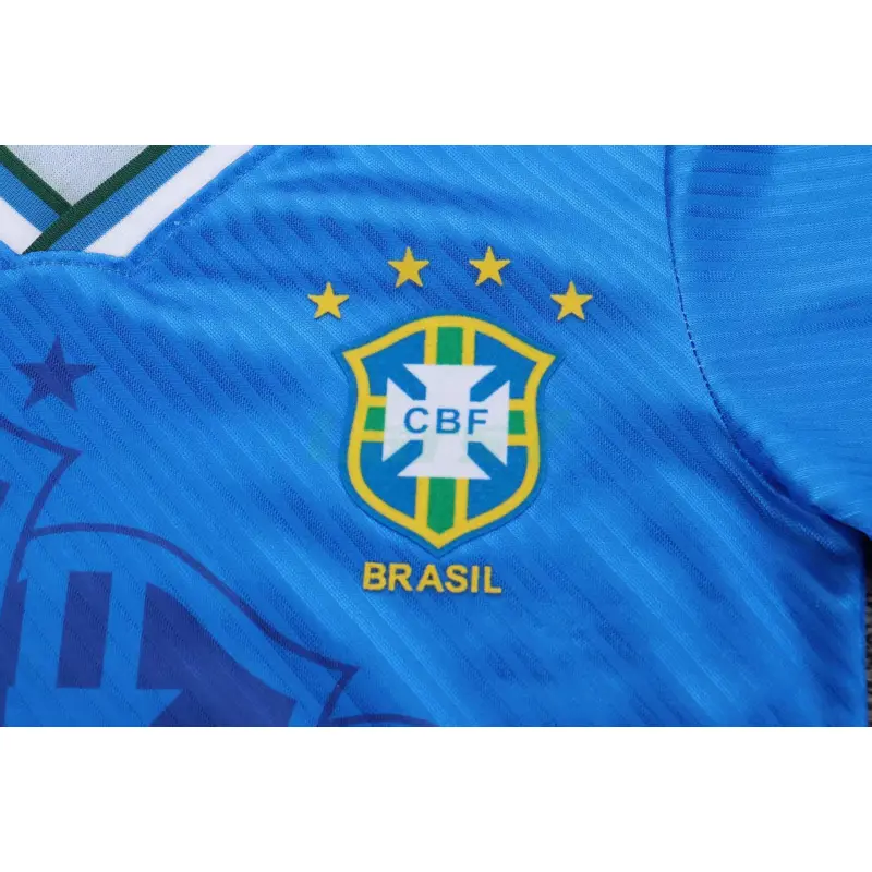 Camiseta Brasil 2ª Equipación Retro 1996 Azul Niño Kit