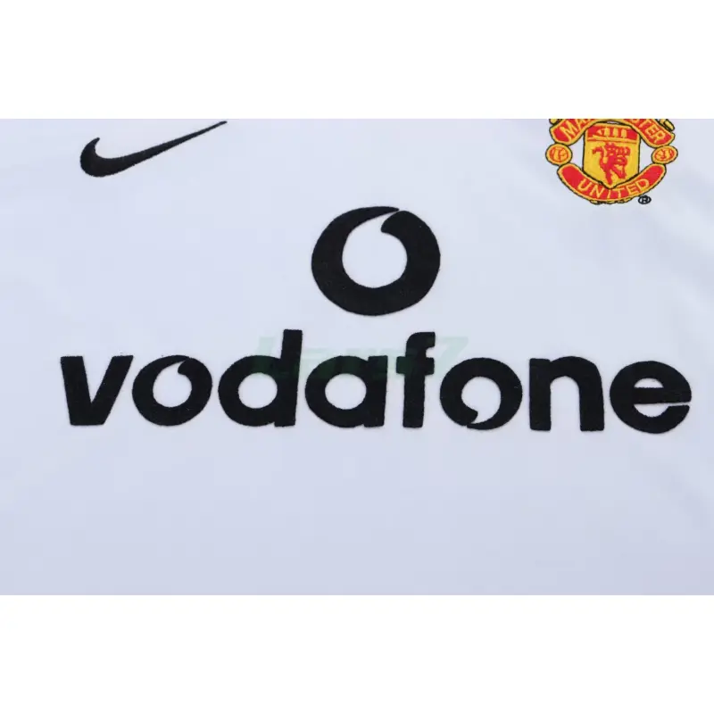 Camiseta Manchester United 2ª Equipación Retro 2002/03 Blanco Niño Kit
