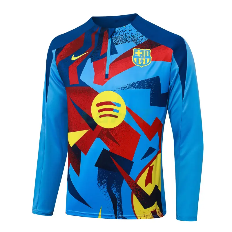 Sudadera De Entrenamiento Barcelona 2025/2026 Azul/Amarillo/Rojo con Estampado
