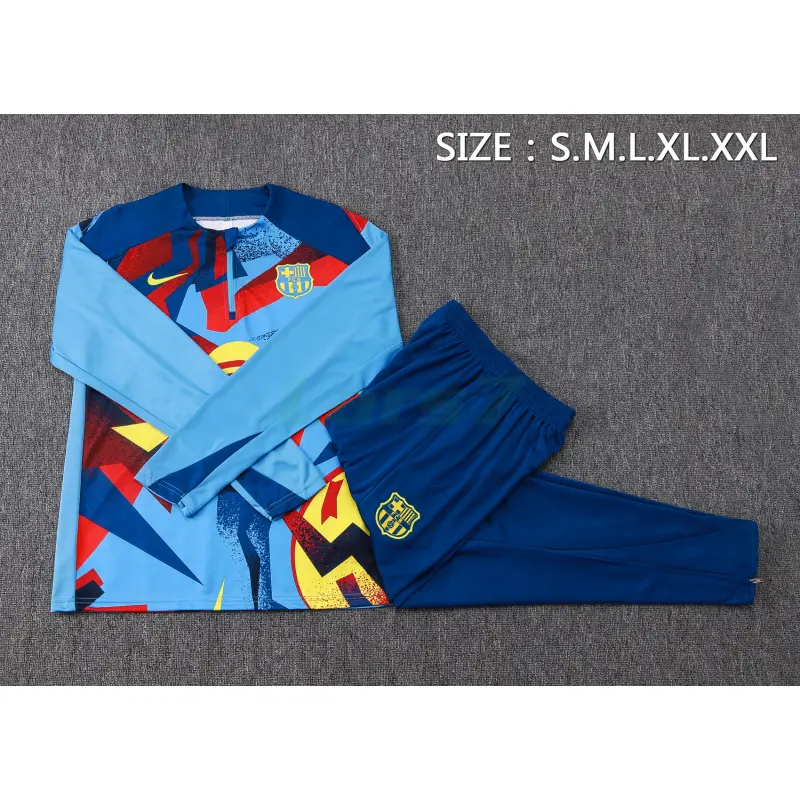 Sudadera De Entrenamiento Barcelona 2025/2026 Kit Azul/Amarillo/Rojo con Estampado