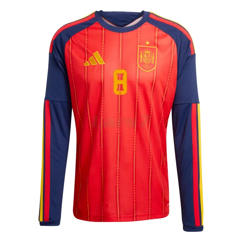 Camiseta Fabián 8 España 1ª Equipación 2026 ML Rojo/Azul
