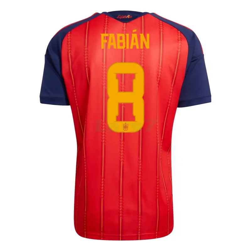 Camiseta Fabián 8 España 1ª Equipación 2026 Rojo/Azul