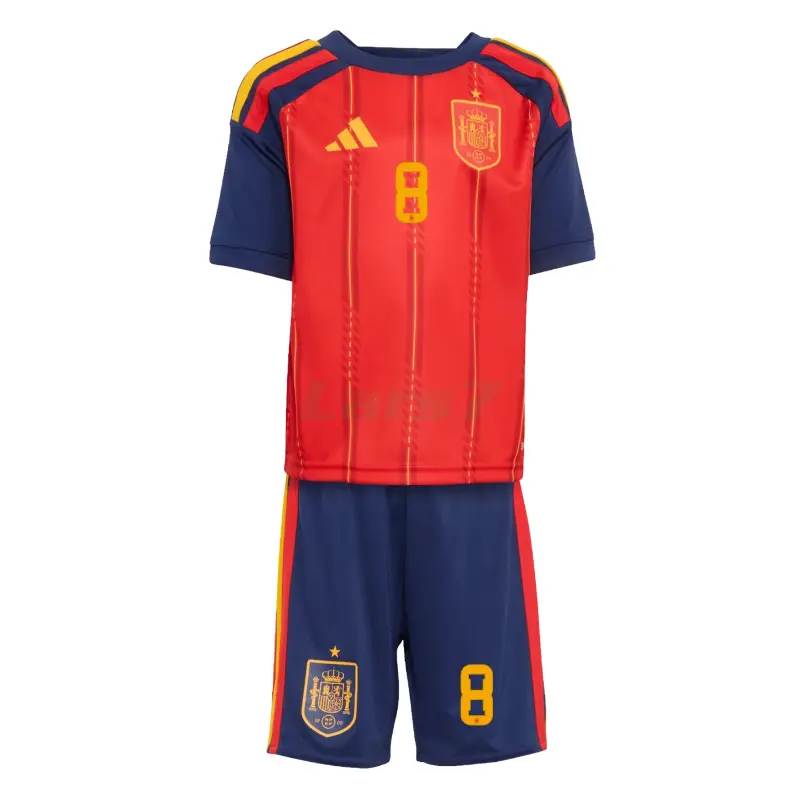 Camiseta Fabián 8 España 1ª Equipación 2026 Rojo/Azul Niño Kit