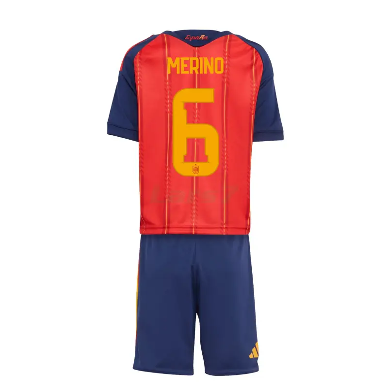 Camiseta Merino 6 España 1ª Equipación 2026 Rojo/Azul Niño Kit