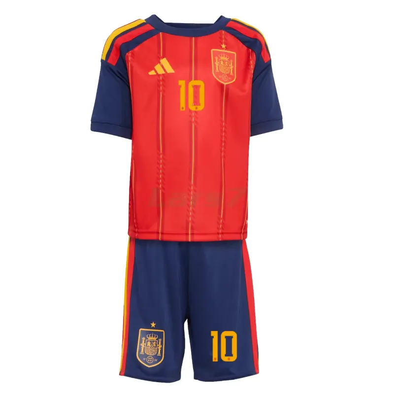 Camiseta Olom 10 España 1ª Equipación 2026 Rojo/Azul Niño Kit