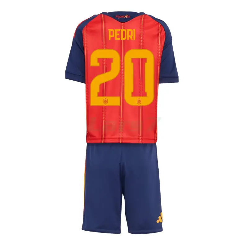 Camiseta Pedri 20 España 1ª Equipación 2026 Rojo/Azul Niño Kit